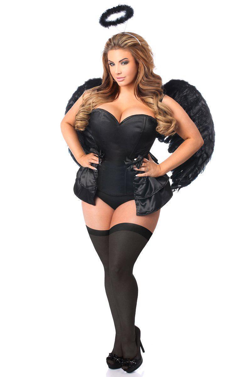 Luxurious 4 - Piece Angel of Darkness Corset Costume Set for Cosplay and Special Occasions