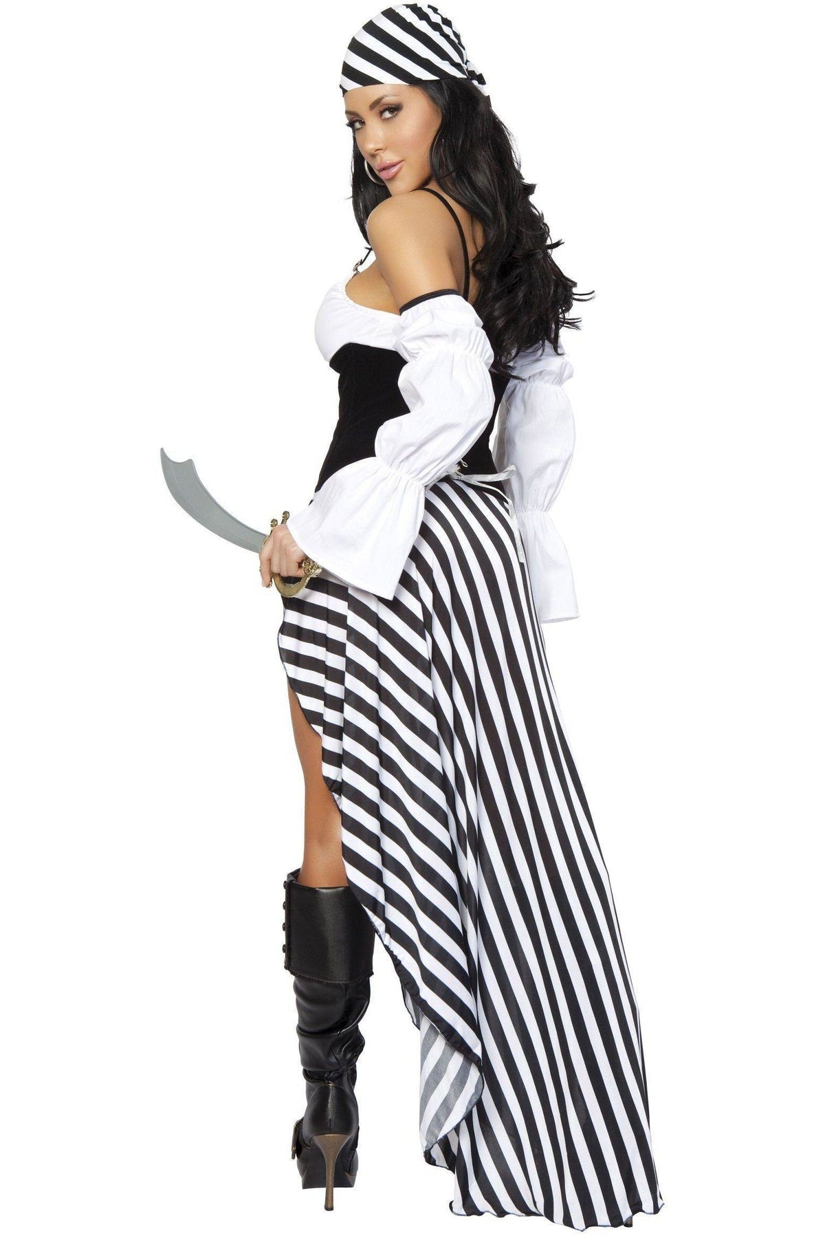 Stylish Roma Pirate Girl Costume with Rhinestone Accents
