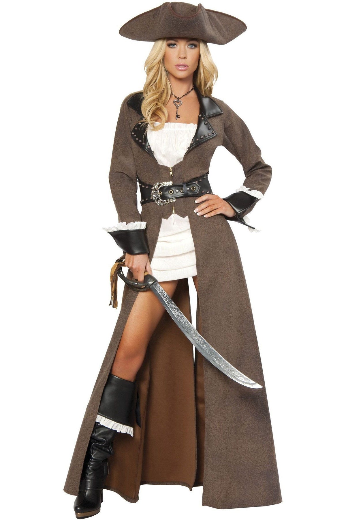 Roma Deluxe Authentic Pirate Captain Halloween Costume Set