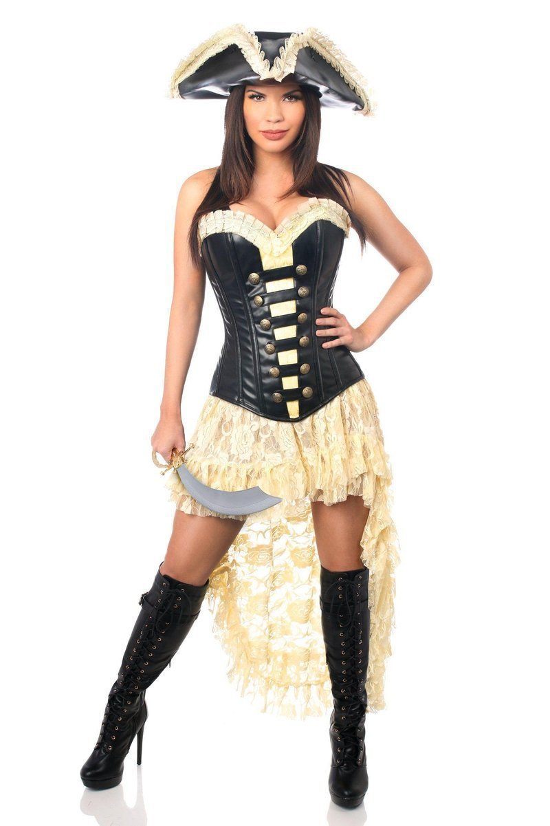 Top-Notch 4-Piece Pirate Wench Costume Set for Costume Parties