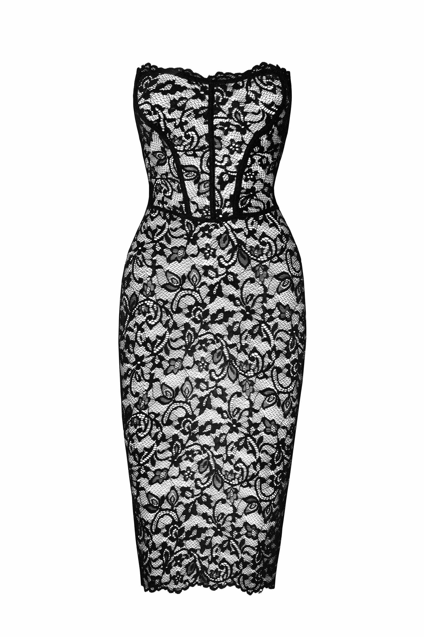 Noir Handmade Catalyst Lace-Up Strapless Mini Women's Dress