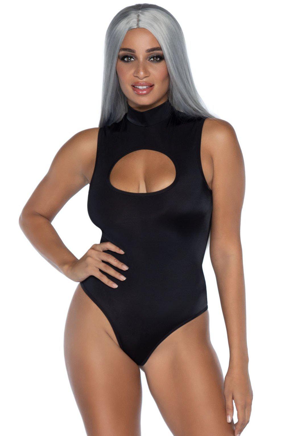 Leg Avenue Women's Stretchable Spandex Keyhole Design Bodysuit