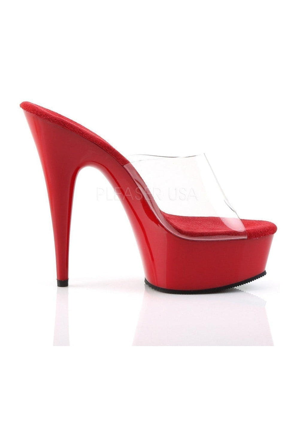 Stylish Clear Vinyl DELIGHT - 601 Platform Slide with Peep - Toe