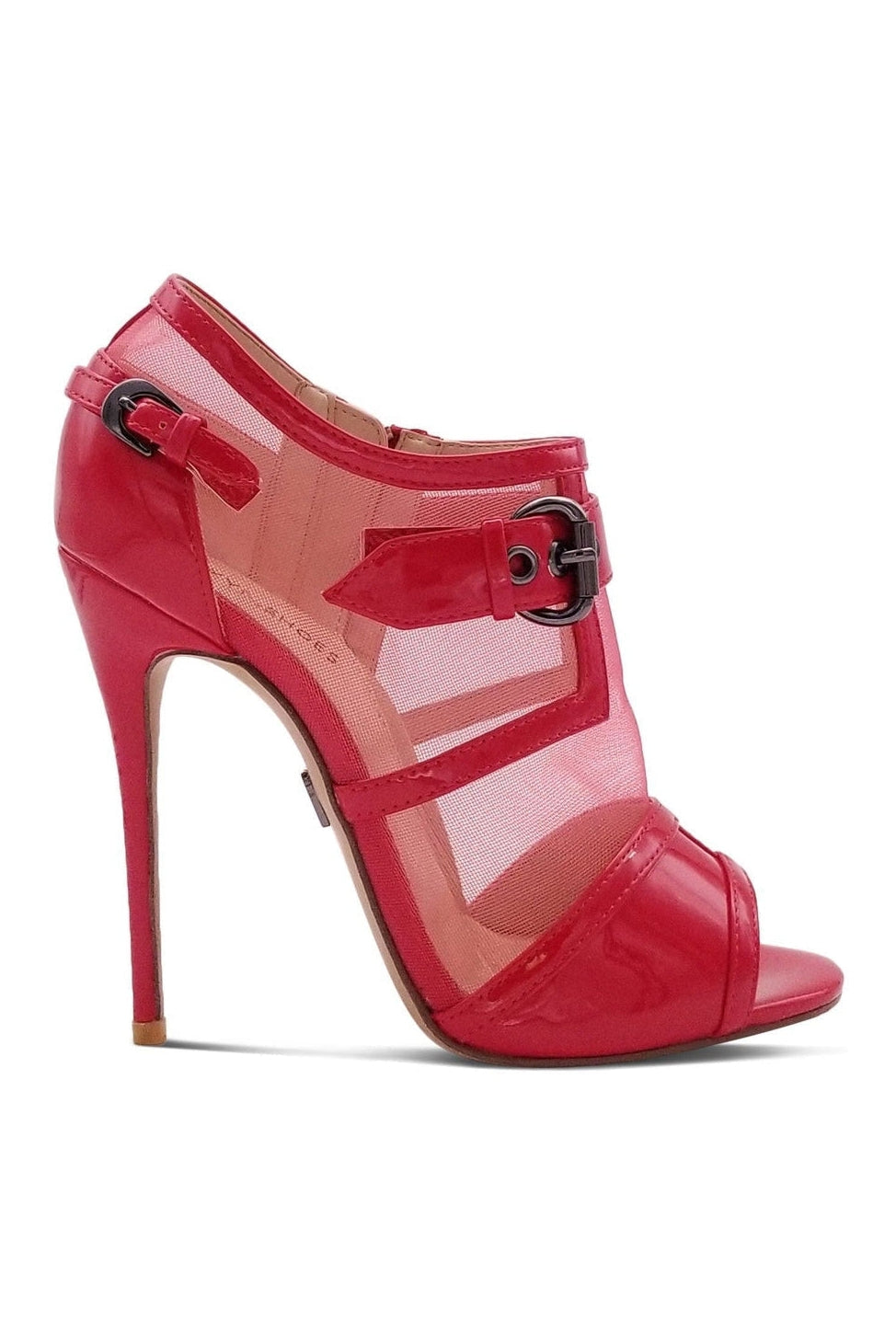 Stylish Mesh Open Toe Buckle Stiletto Bootie for Fashionistas