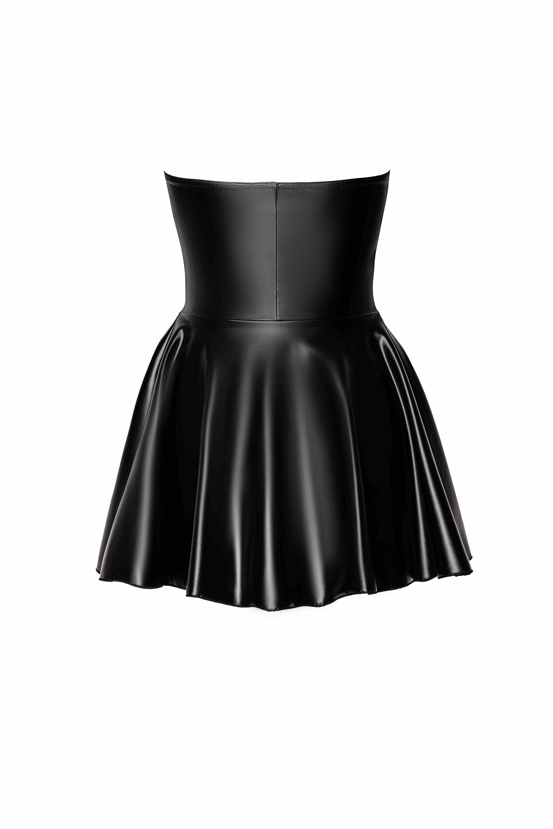 Dreamy Wet - look Style Corset Design Mini Dress Featuring a Front - Side Zipper