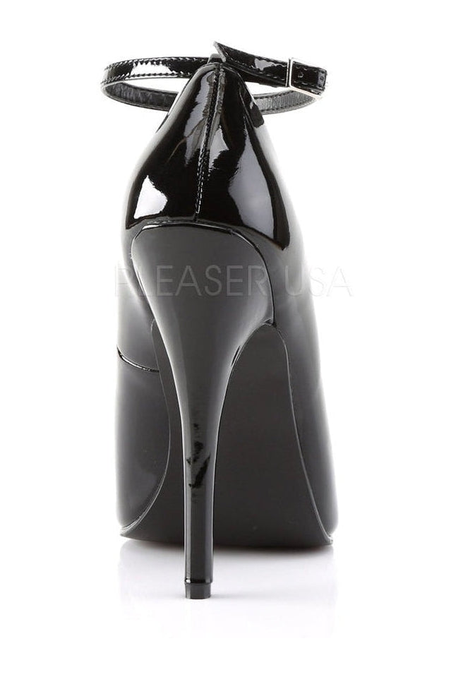 Black Patent Leather DOMINA - 431 High - Heel Ankle Strap Pumps