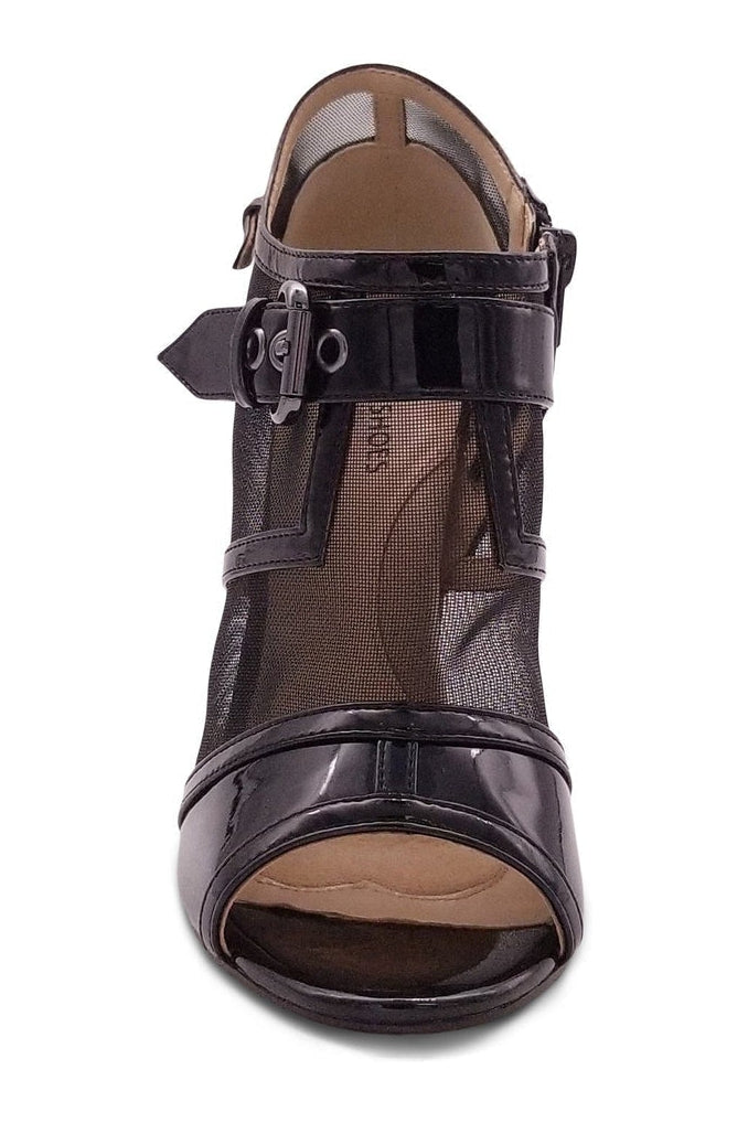 Fashionable Mesh Open-Toe Stiletto Buckled Bootie for Women