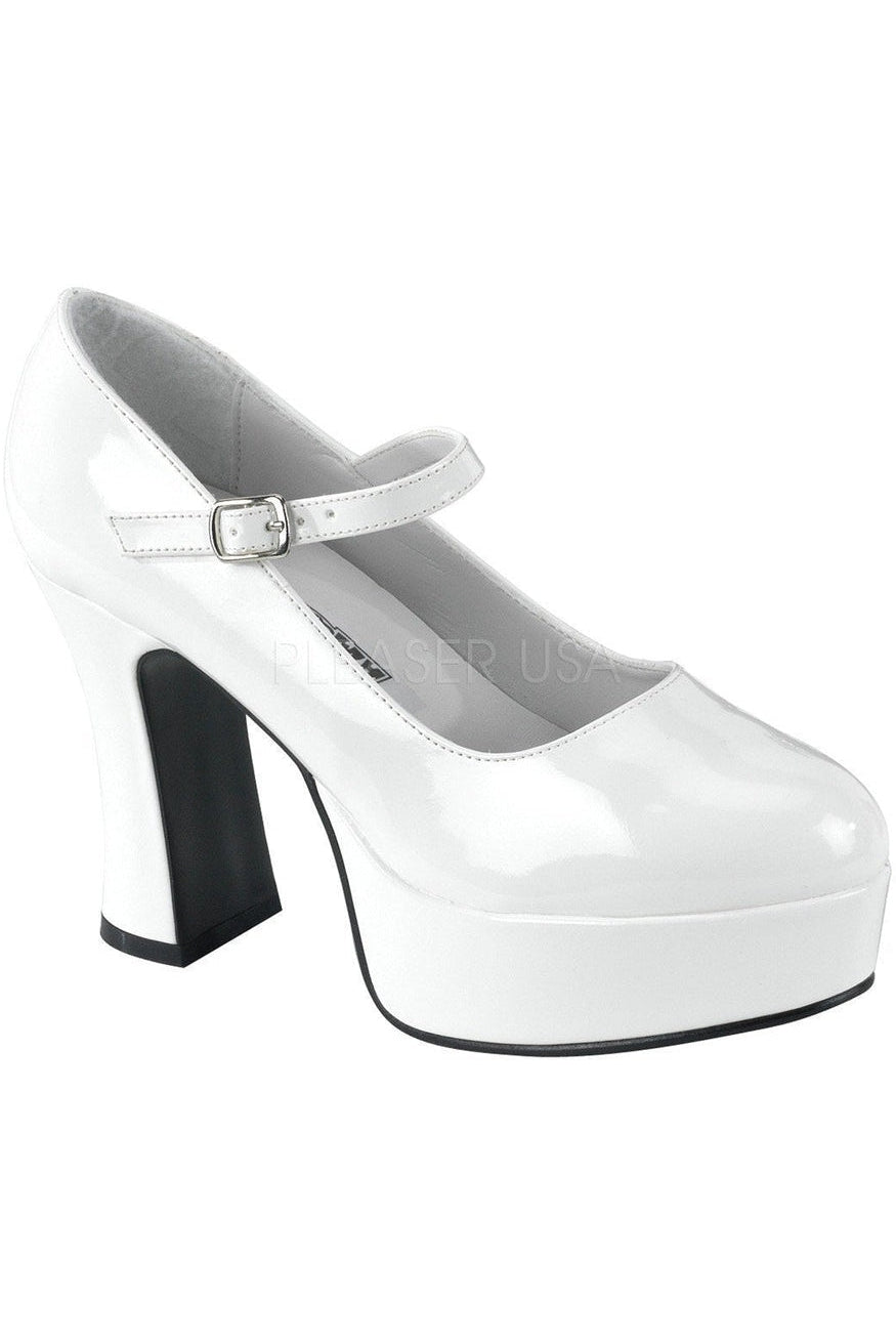 Stylish White Patent Leather Mary Jane Shoes - MARYJANE - 50