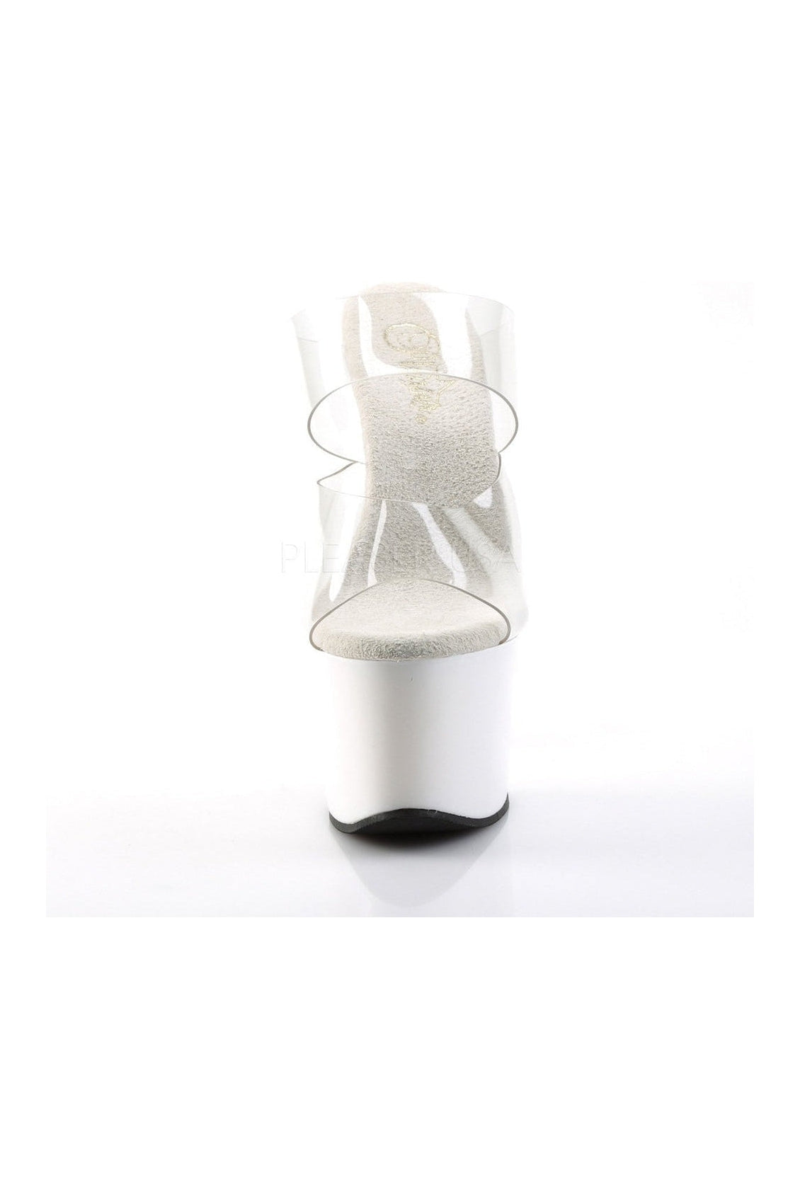 SKY-302 Clear Vinyl Platform Slide Sandals with Distinctive Design