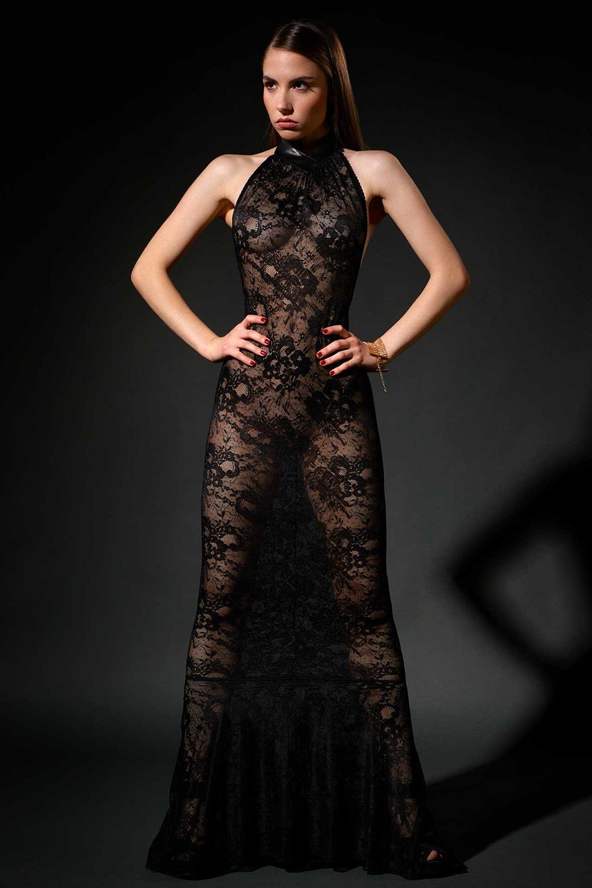 Chihiro Elegant Long Lace Evening Dress