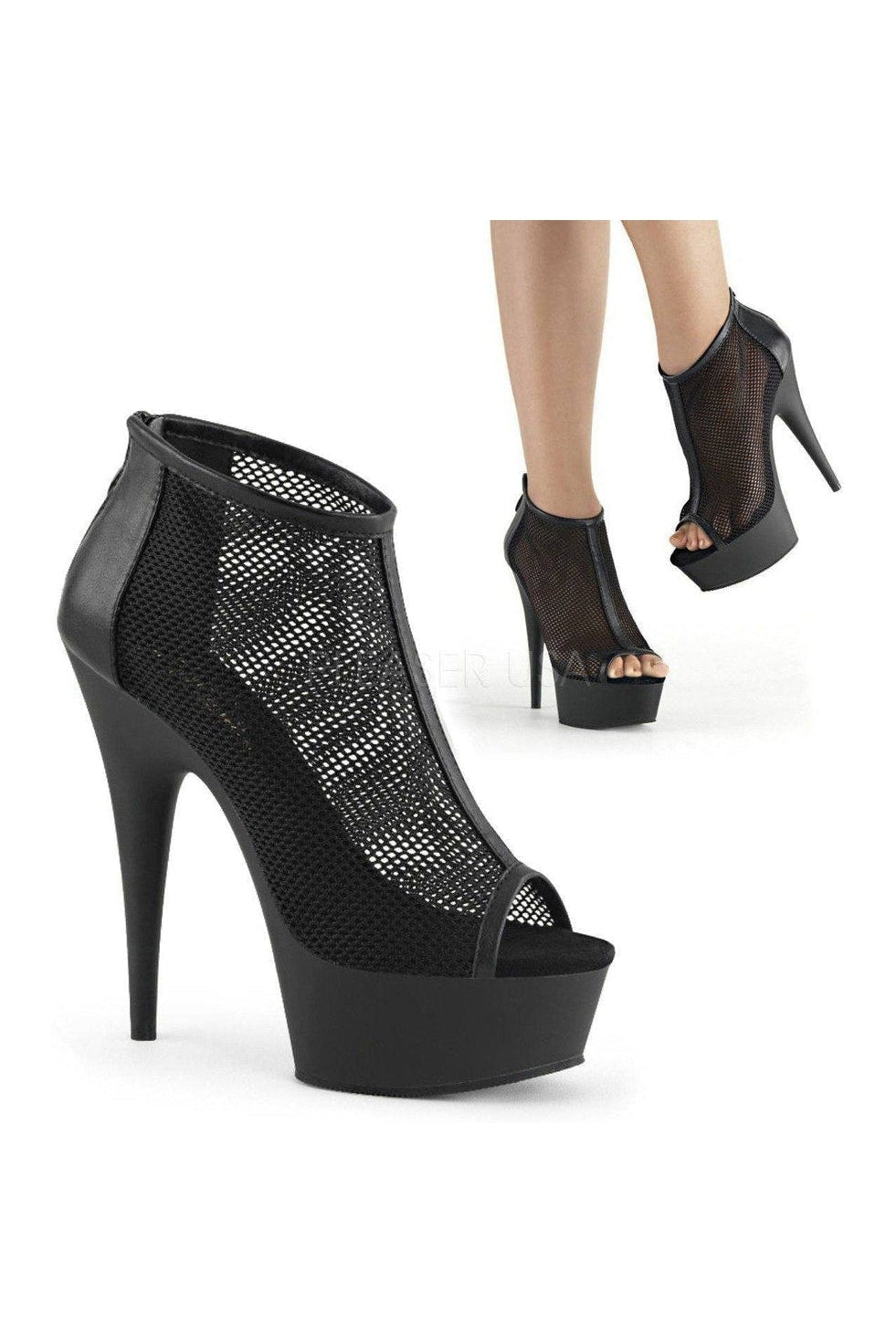 Stylish Black Faux Leather DELIGHT - 600 - 12 Ankle Boot