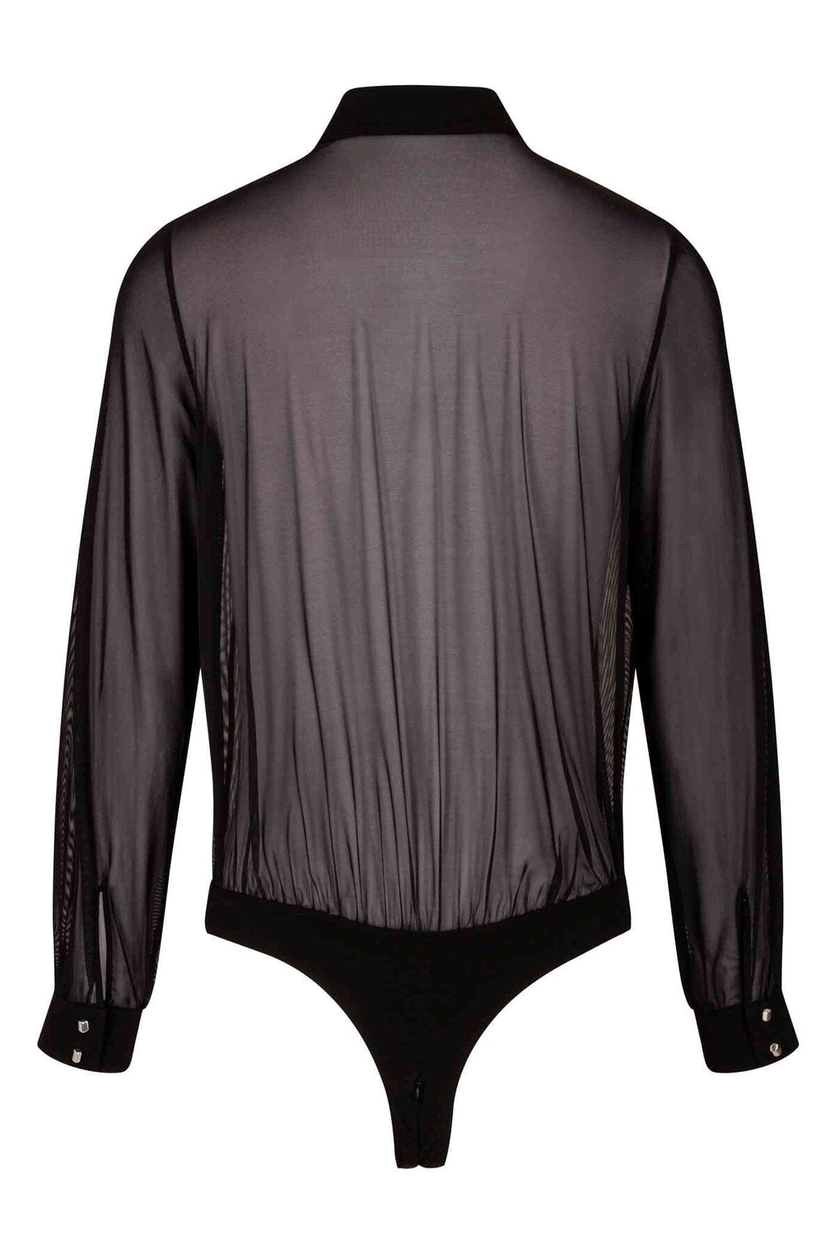 Stylish Frida Black Mesh and Lycra One - piece Bodysuit