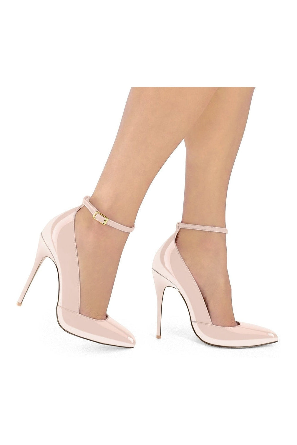 Alluring A-Line Ankle Strap High Heel Stiletto Pumps with 4.75-Inch Heel