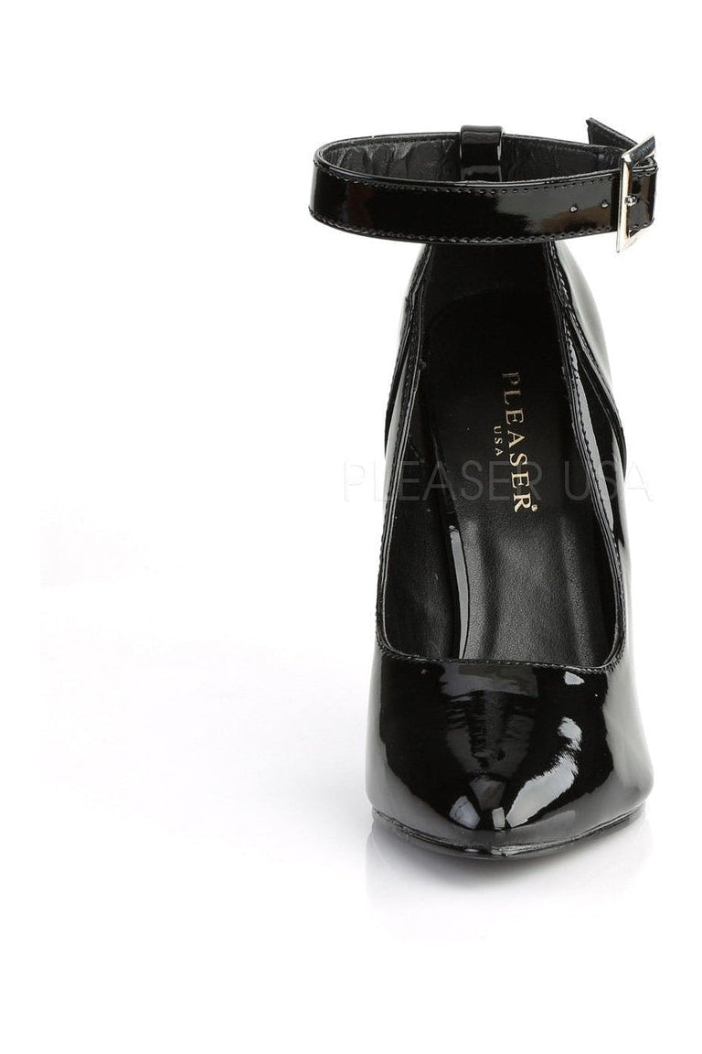 Stylish Black Patent SEDUCE-431 Ankle Strap Pump for Fashionable Wear