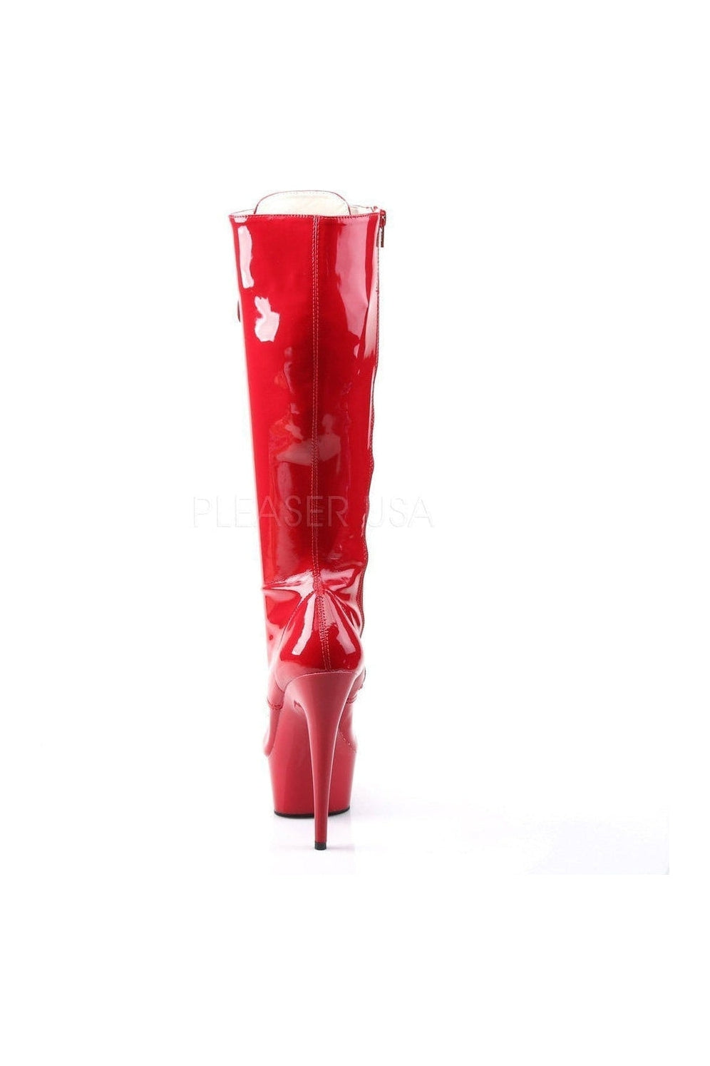 2023 DELIGHT Red Patent Leather Platform Stretch Knee High Stiletto Heel Boots