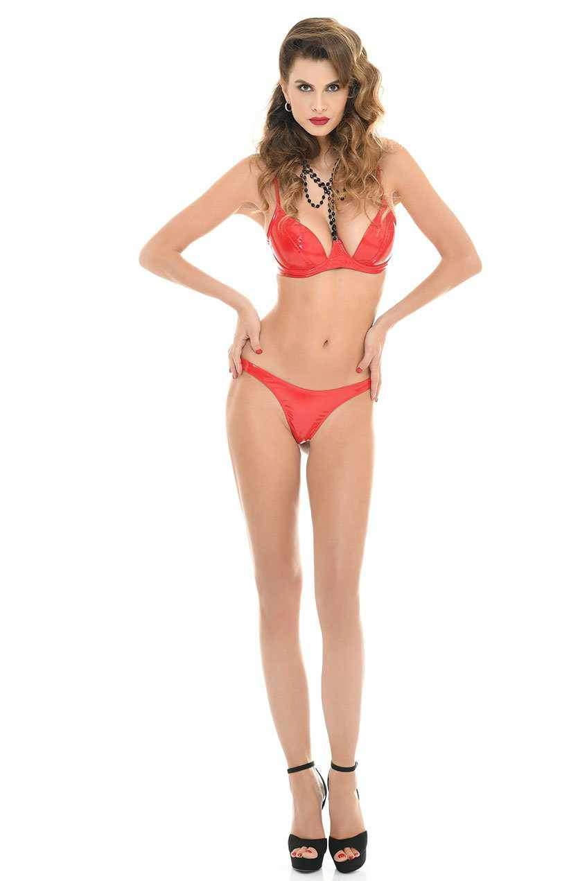 Red Vinyl Sam Bra by Patrice Catanzaro - Volume 15 Collection