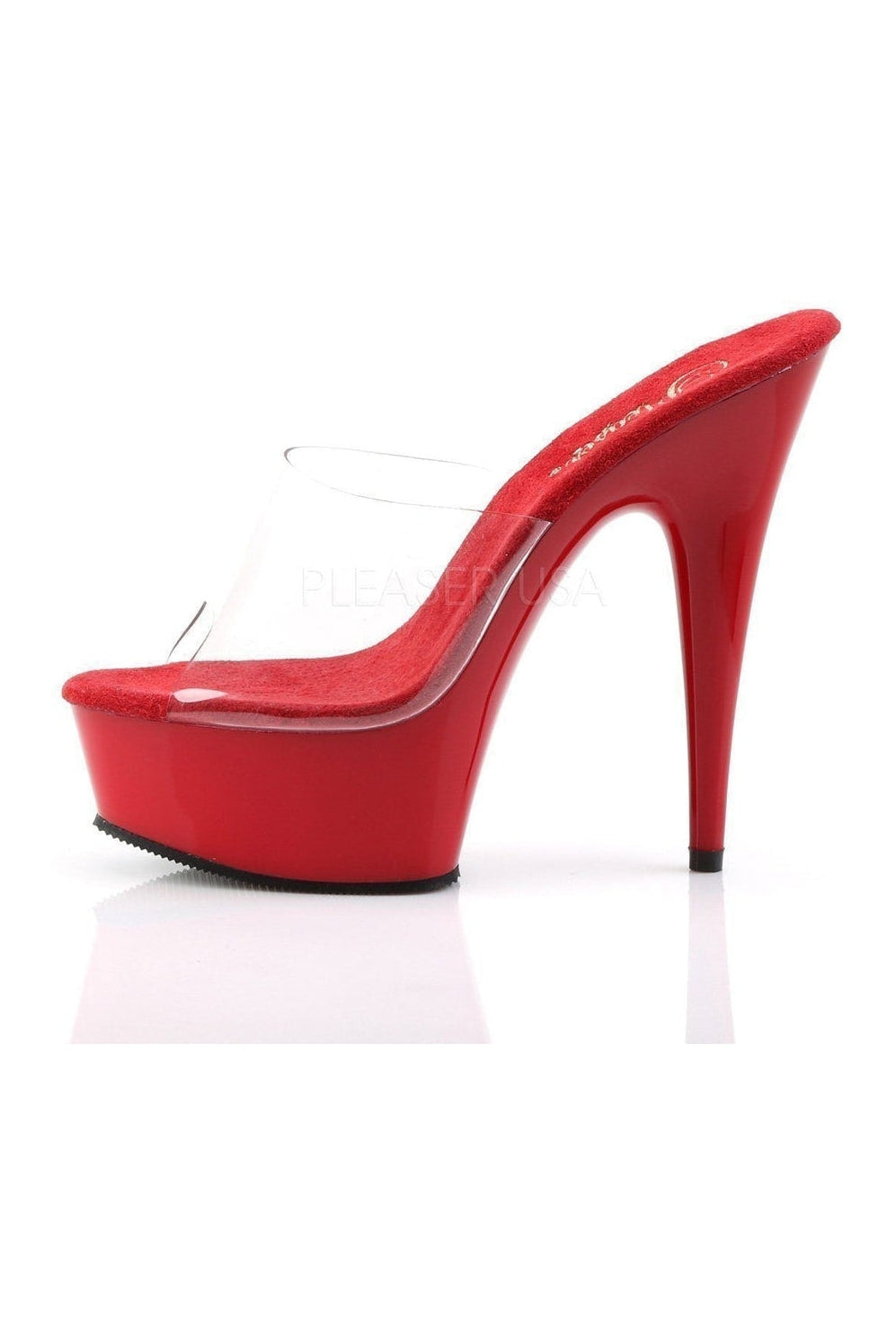 Stylish Clear Vinyl DELIGHT - 601 Platform Slide with Peep - Toe