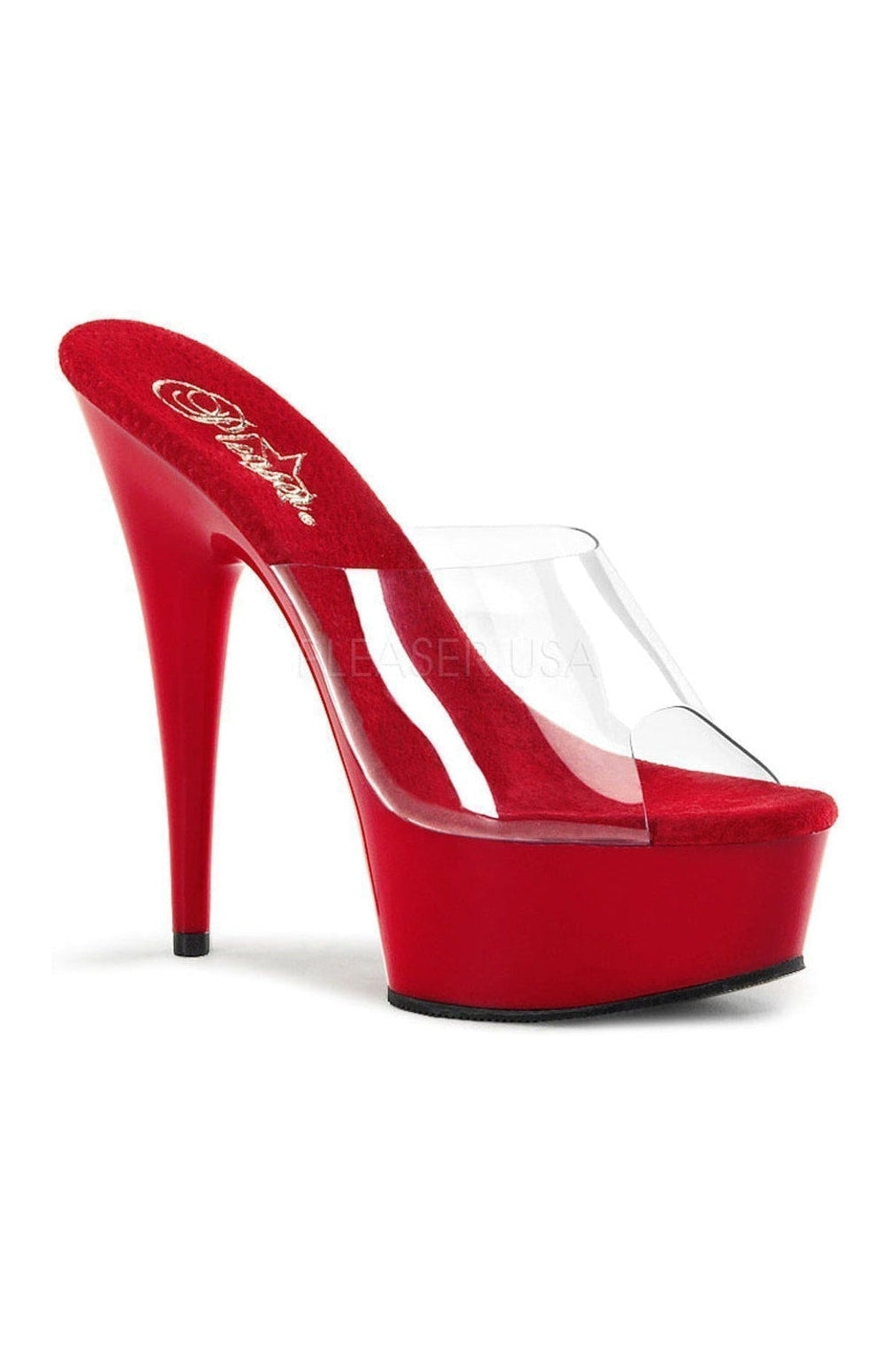 Stylish Clear Vinyl DELIGHT - 601 Platform Slide with Peep - Toe