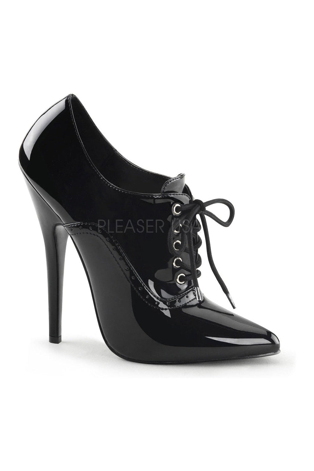 DOMINA-460 Women's Ankle Bootie in Glossy Black Patent Leather