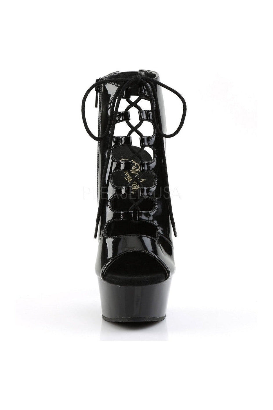 Black Patent DELIGHT-600-20 Platform Boot with Stylish Design