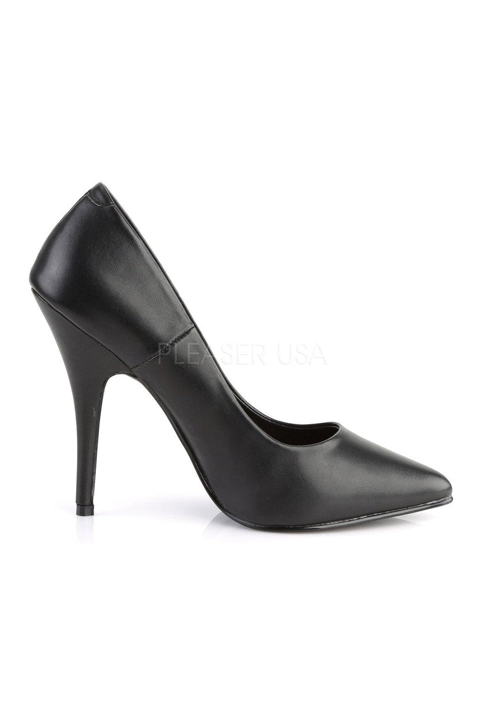 Black Faux Leather SEDUCE - 420 Classic Pump with 5 - inch Heel