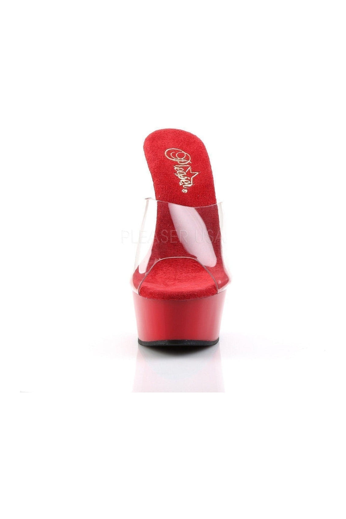 Stylish Clear Vinyl DELIGHT - 601 Platform Slide with Peep - Toe