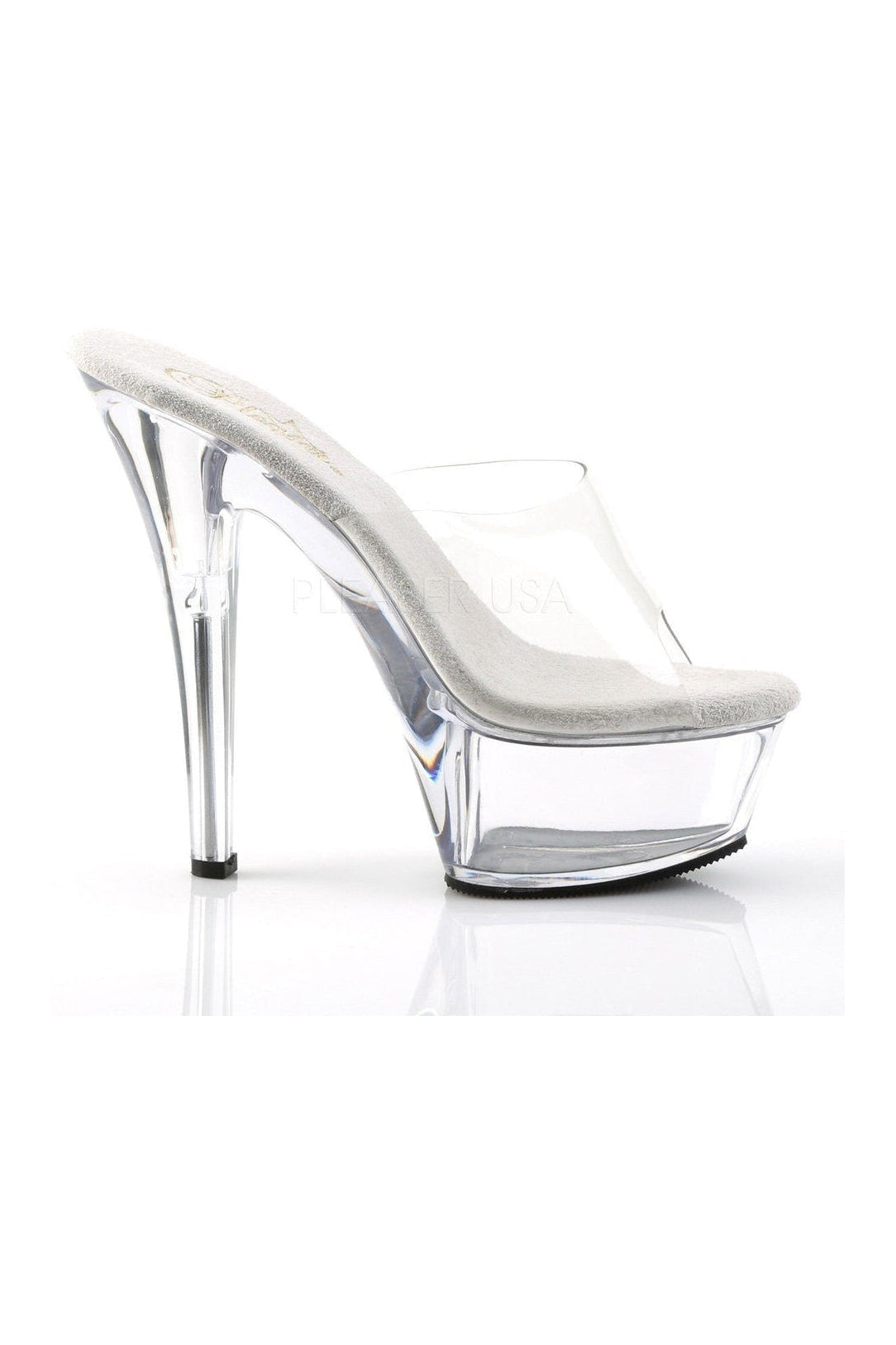 KISS-201 Transparent Vinyl Platform Sandal with 6-Inch Heel