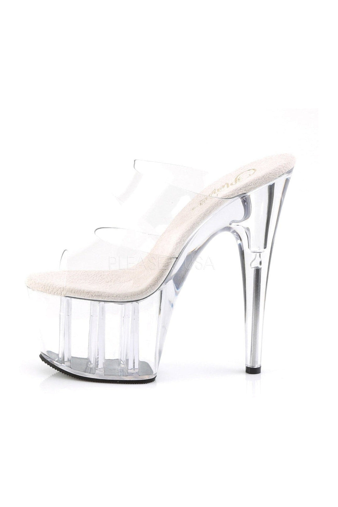 ADORE-702 Fashionable Clear Vinyl Platform Slide Sandals