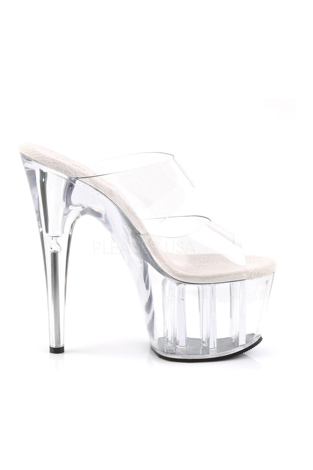 ADORE-702 Fashionable Clear Vinyl Platform Slide Sandals