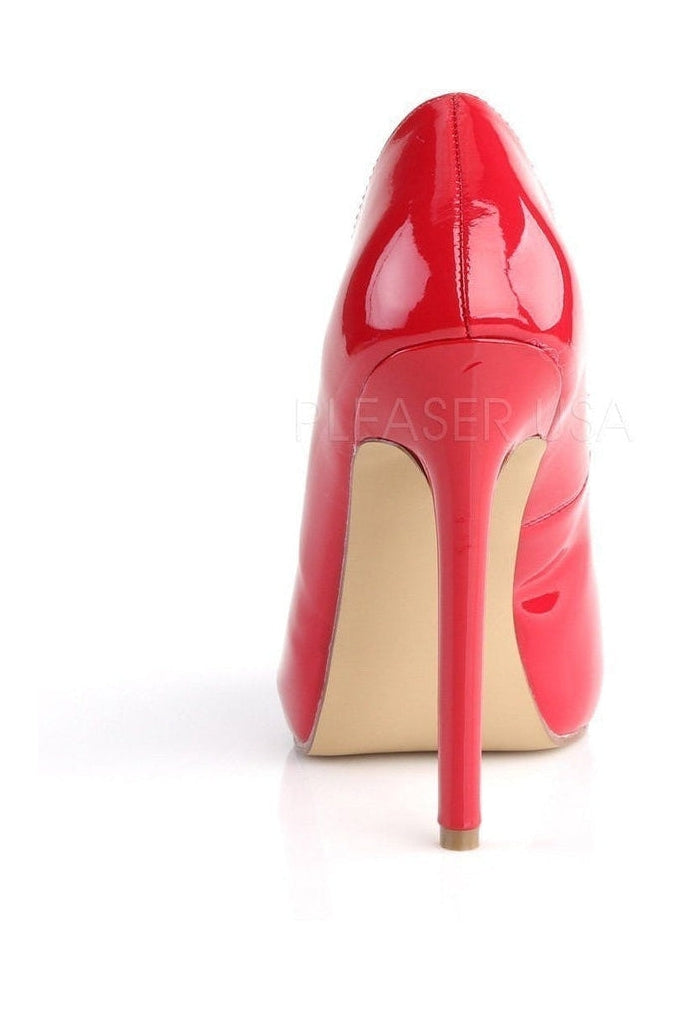 Stylish Red Patent 42 Sexy Peep Toe Pump with Stiletto Heel