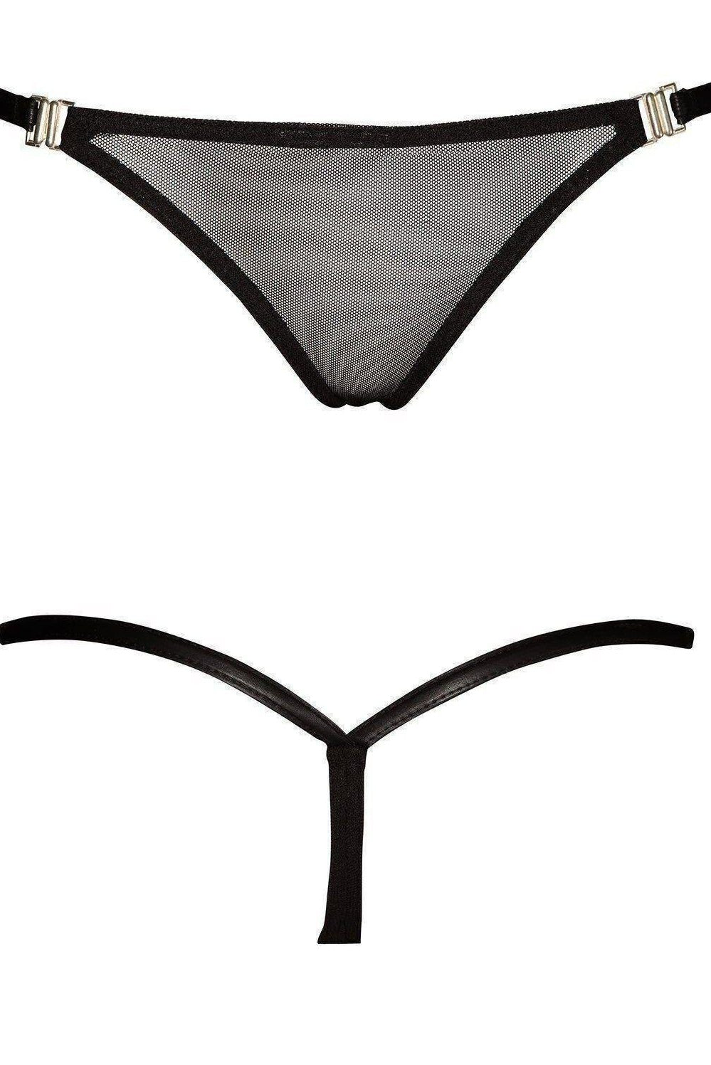 European Handmade Tulle Panty with Push - up Effect and Two - side Opening