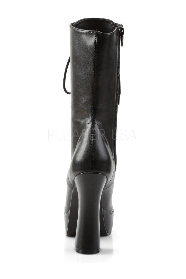 Pleaser ELECTRA-1020 Ankle Platform Boots in Black Faux Leather