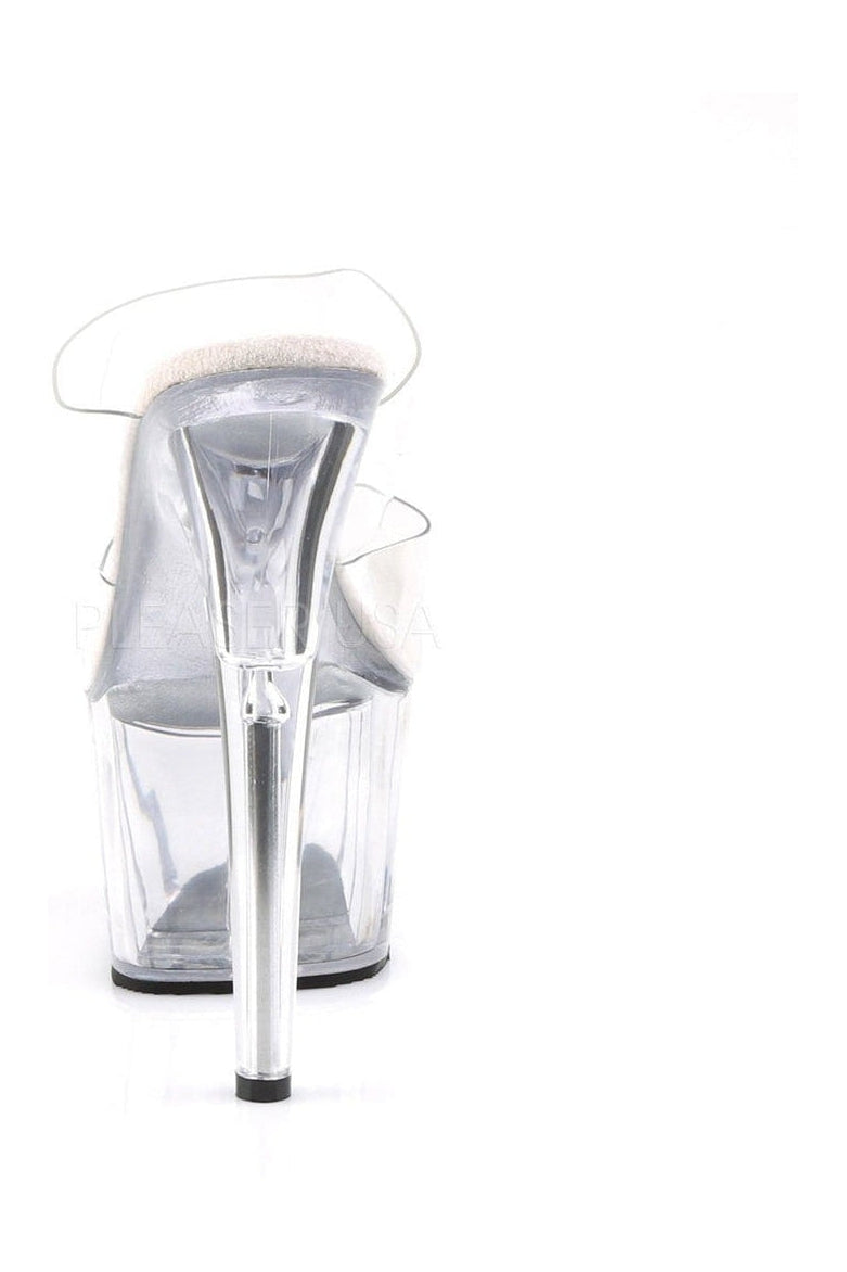 ADORE-702 Fashionable Clear Vinyl Platform Slide Sandals
