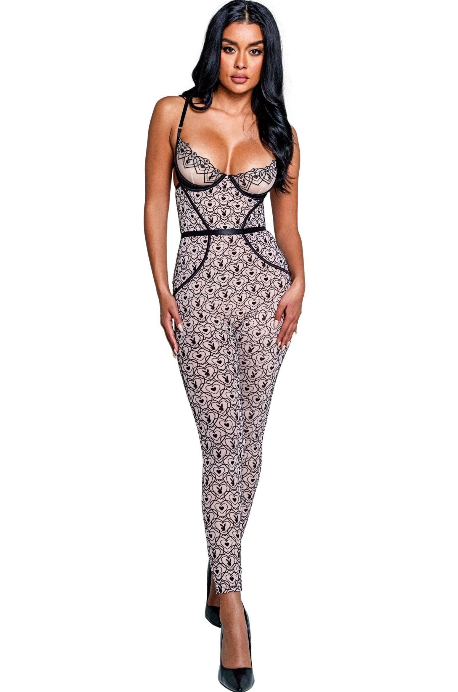 Roma Confidential Playboy Bunny Kiss Sleeveless Stylish Catsuit