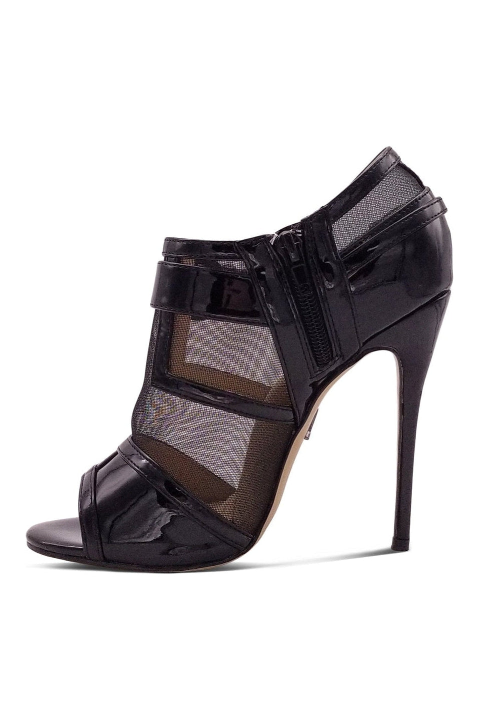Fashionable Mesh Open-Toe Stiletto Buckled Bootie for Women