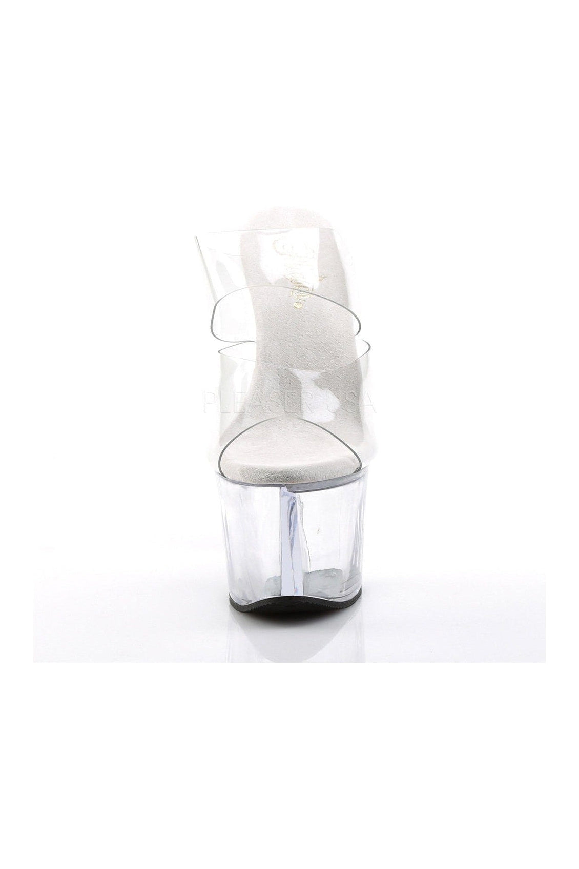 SKY-302 Clear Vinyl Platform Slide Sandals for Fashionable Wear