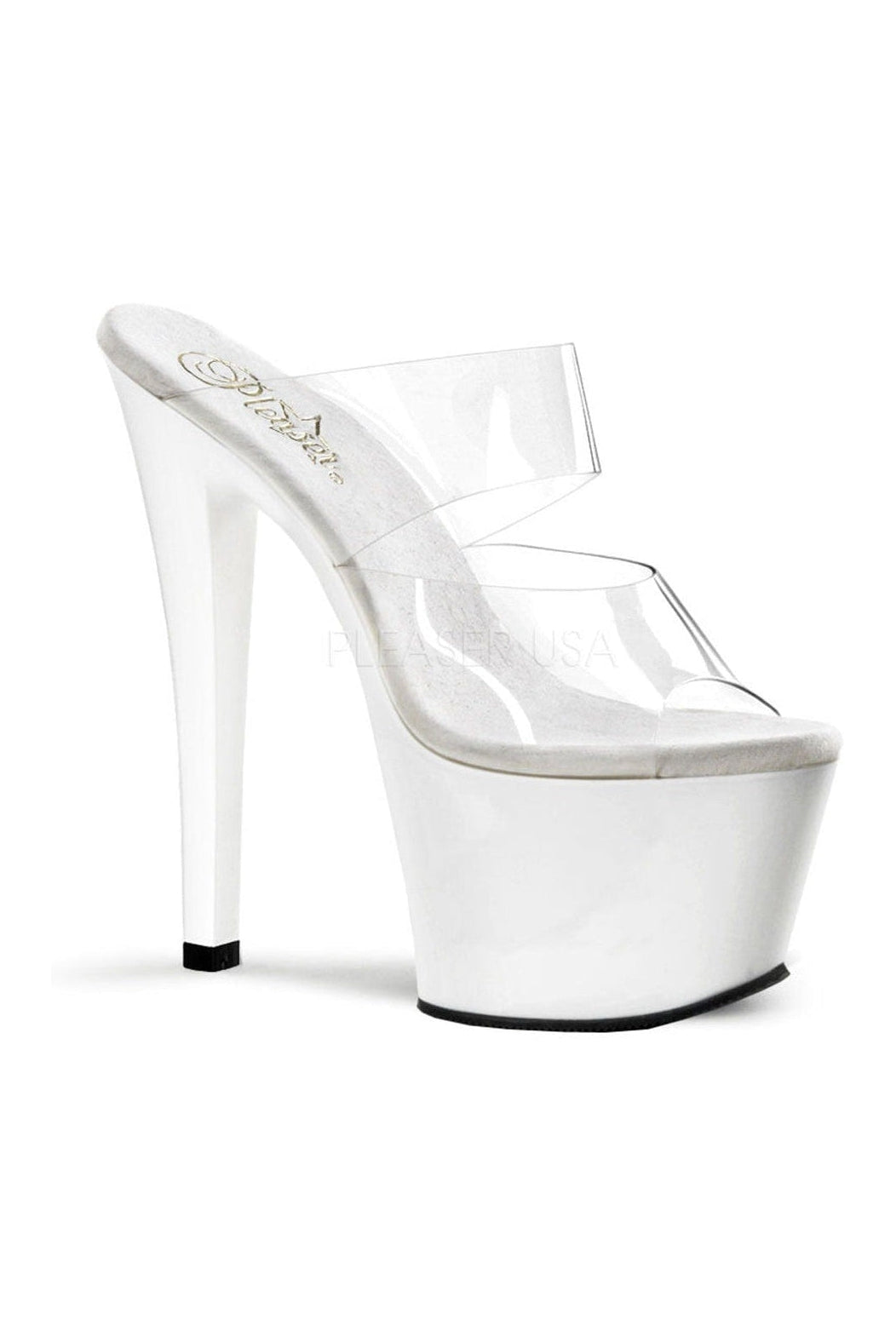SKY-302 Clear Vinyl Platform Slide Sandals with Distinctive Design