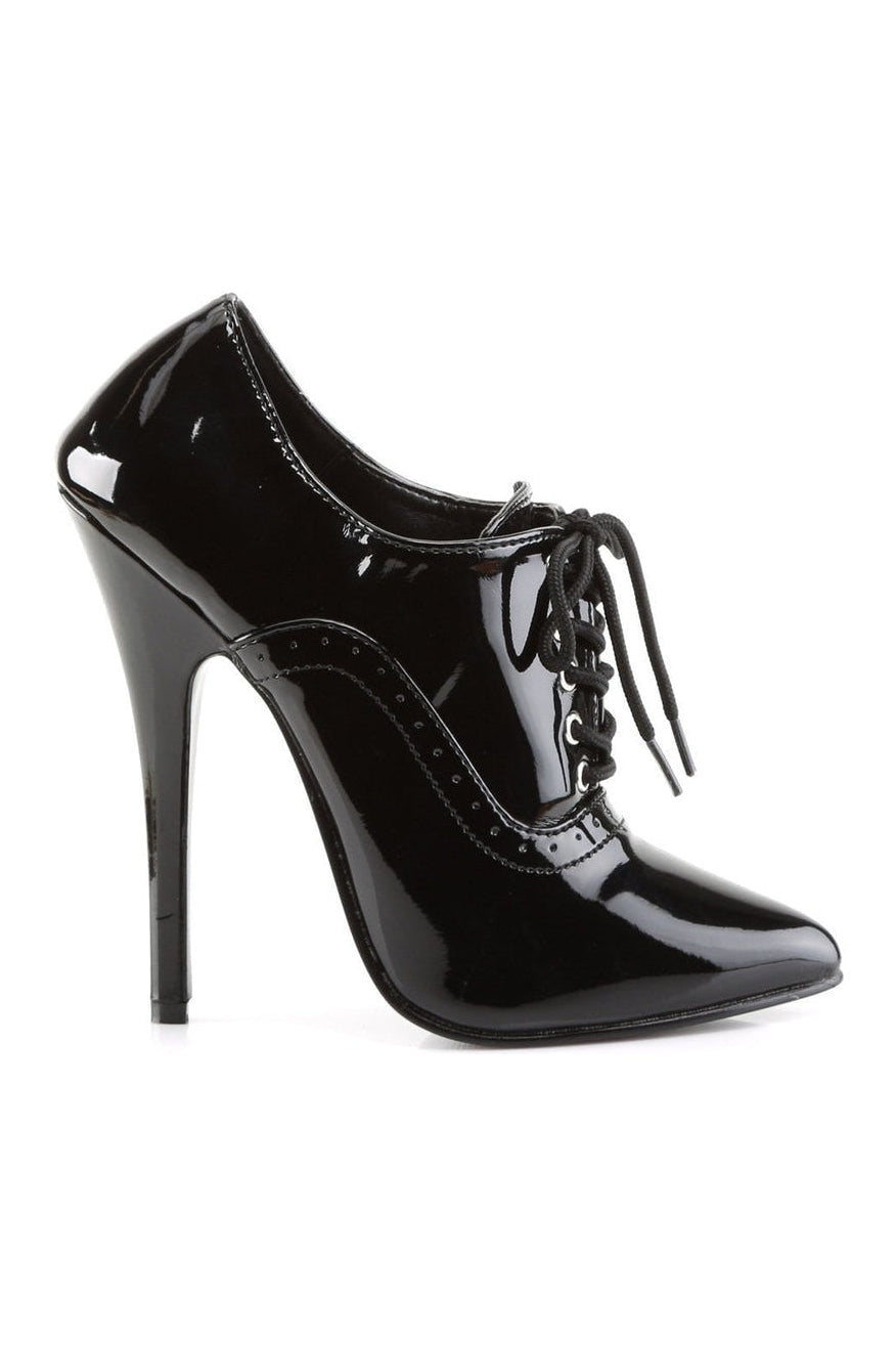 DOMINA-460 Women's Ankle Bootie in Glossy Black Patent Leather