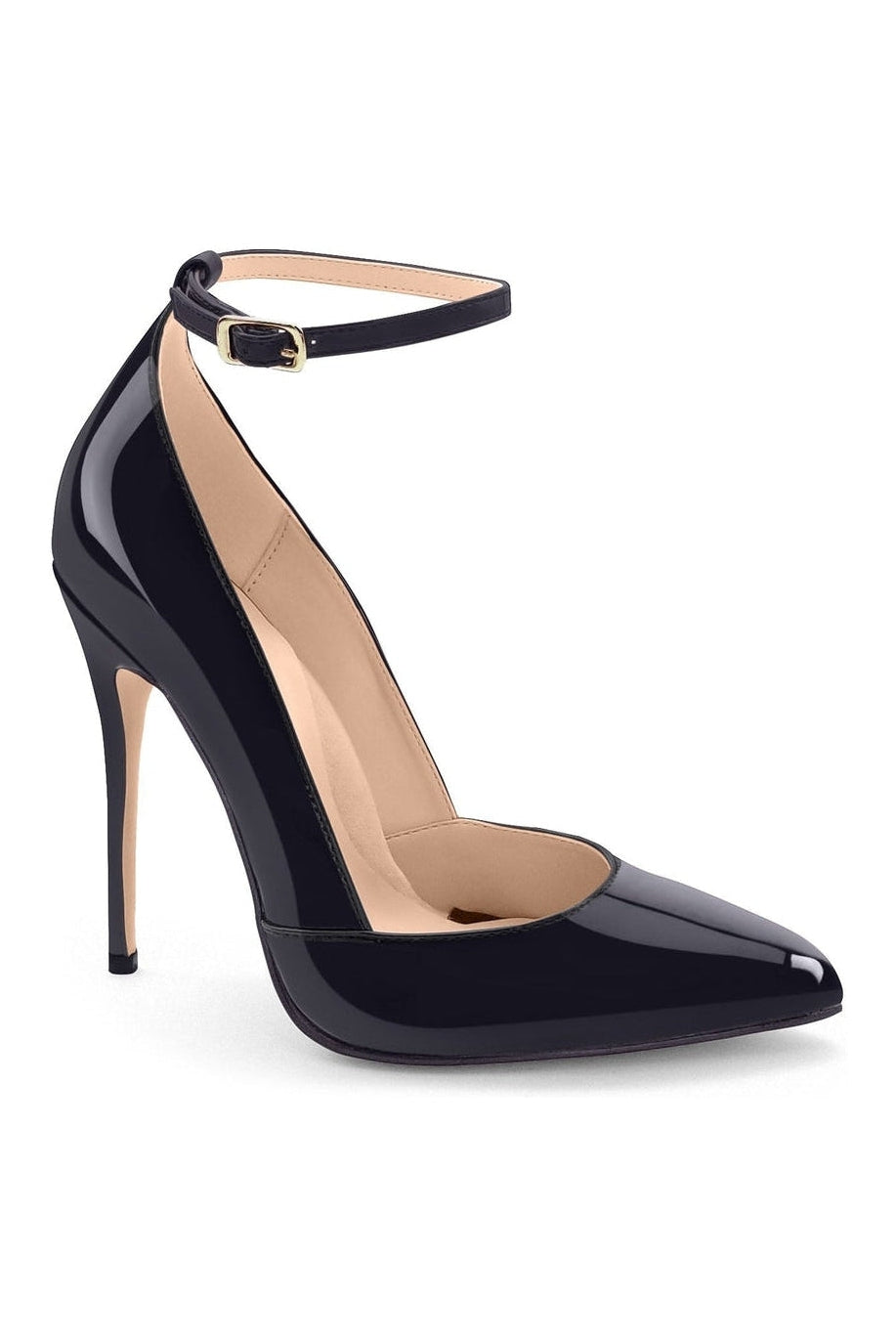 Alluring A-Line Ankle Strap High Heel Stiletto Pump with 4.75-Inch Heel