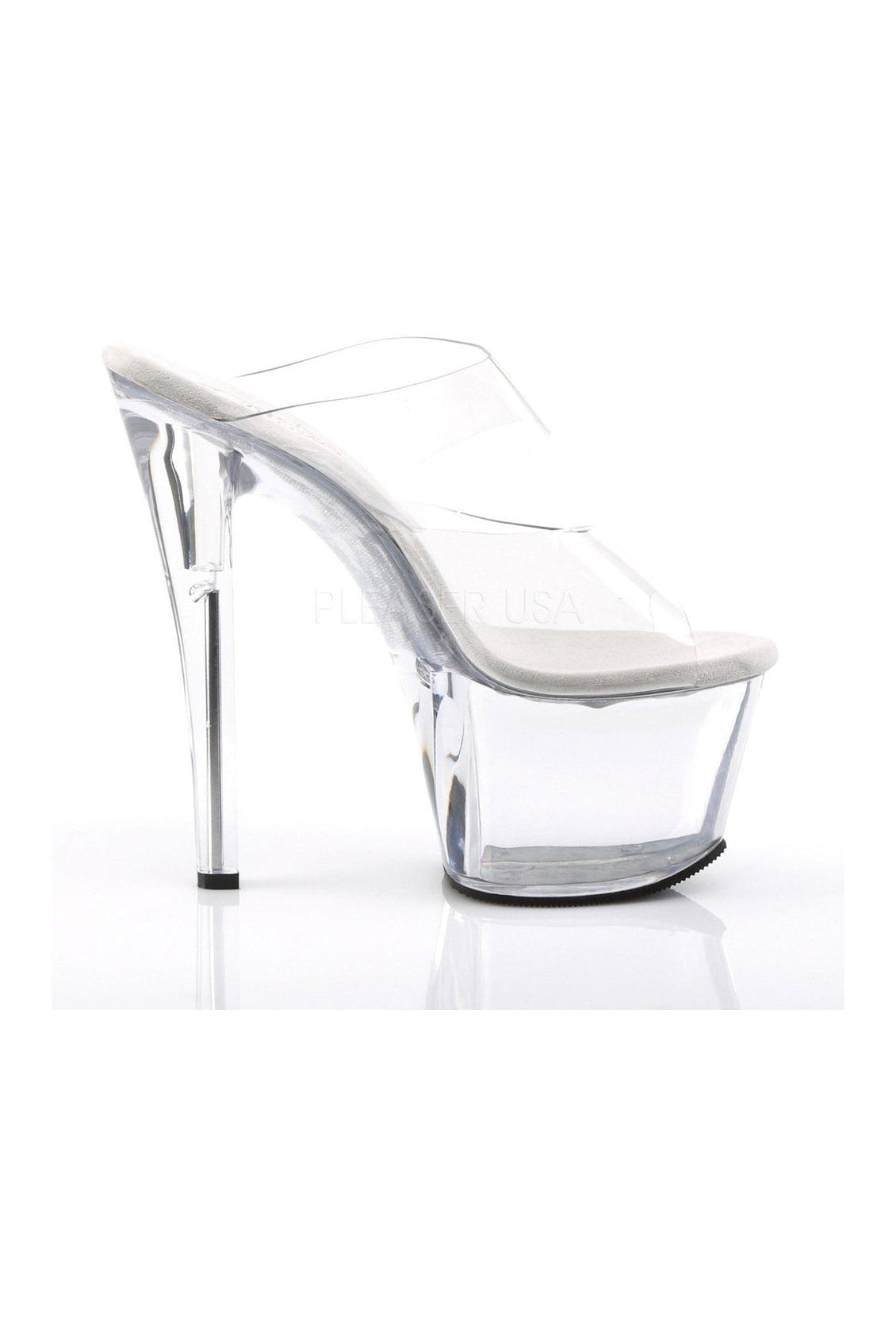 SKY-302 Clear Vinyl Platform Slide Sandals for Fashionable Wear
