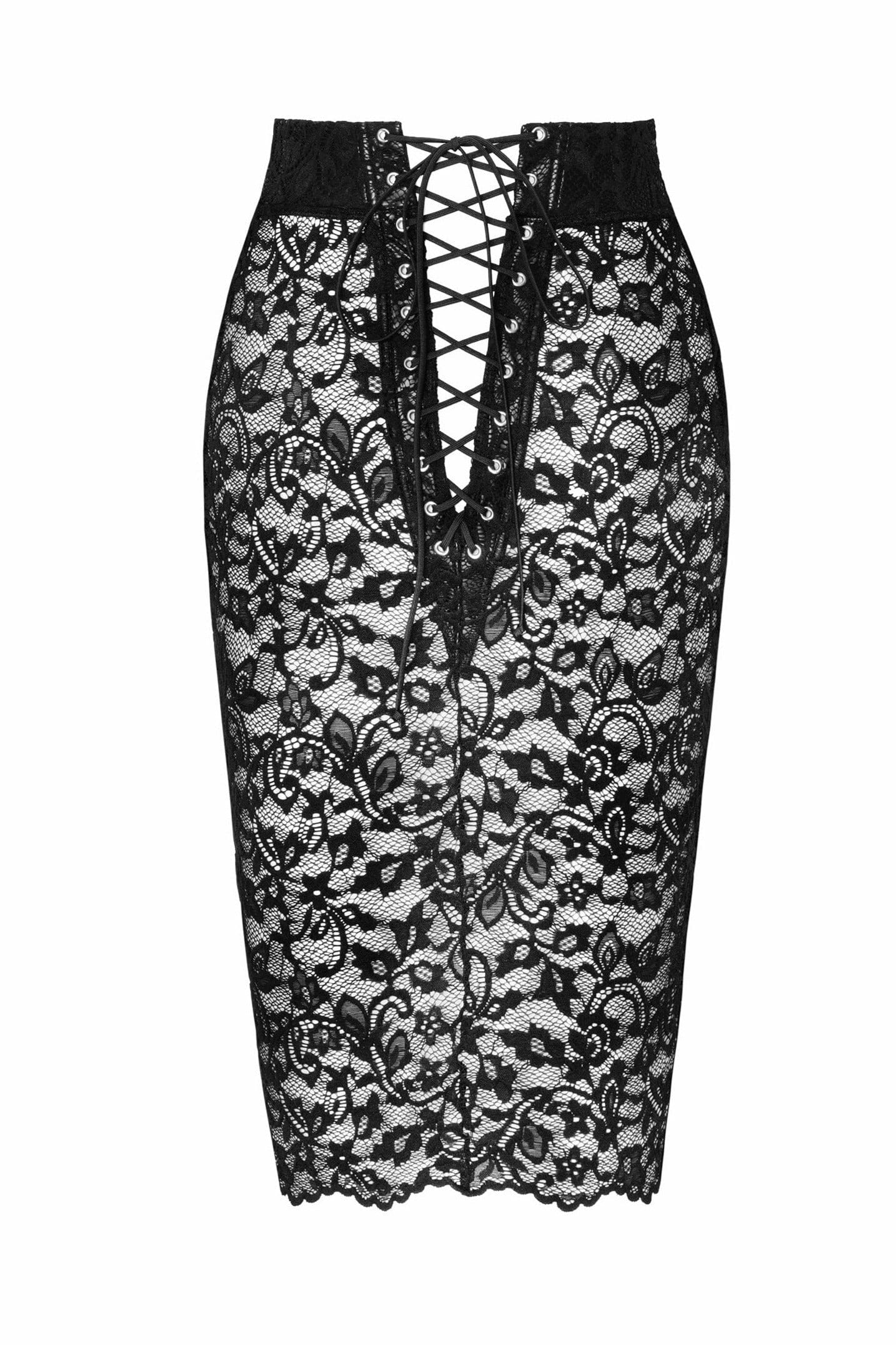 Noir Handmade Ambivalence Lace-Up Mini Skirt for Women with Alluring Design