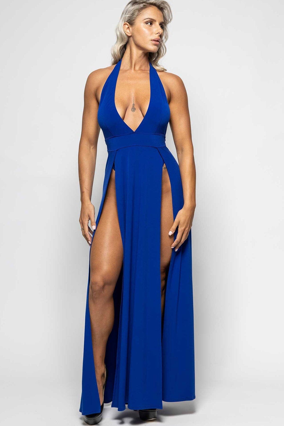 Isabella's Stunning Blue Lycra Women's Dress for Fashionable Occasions