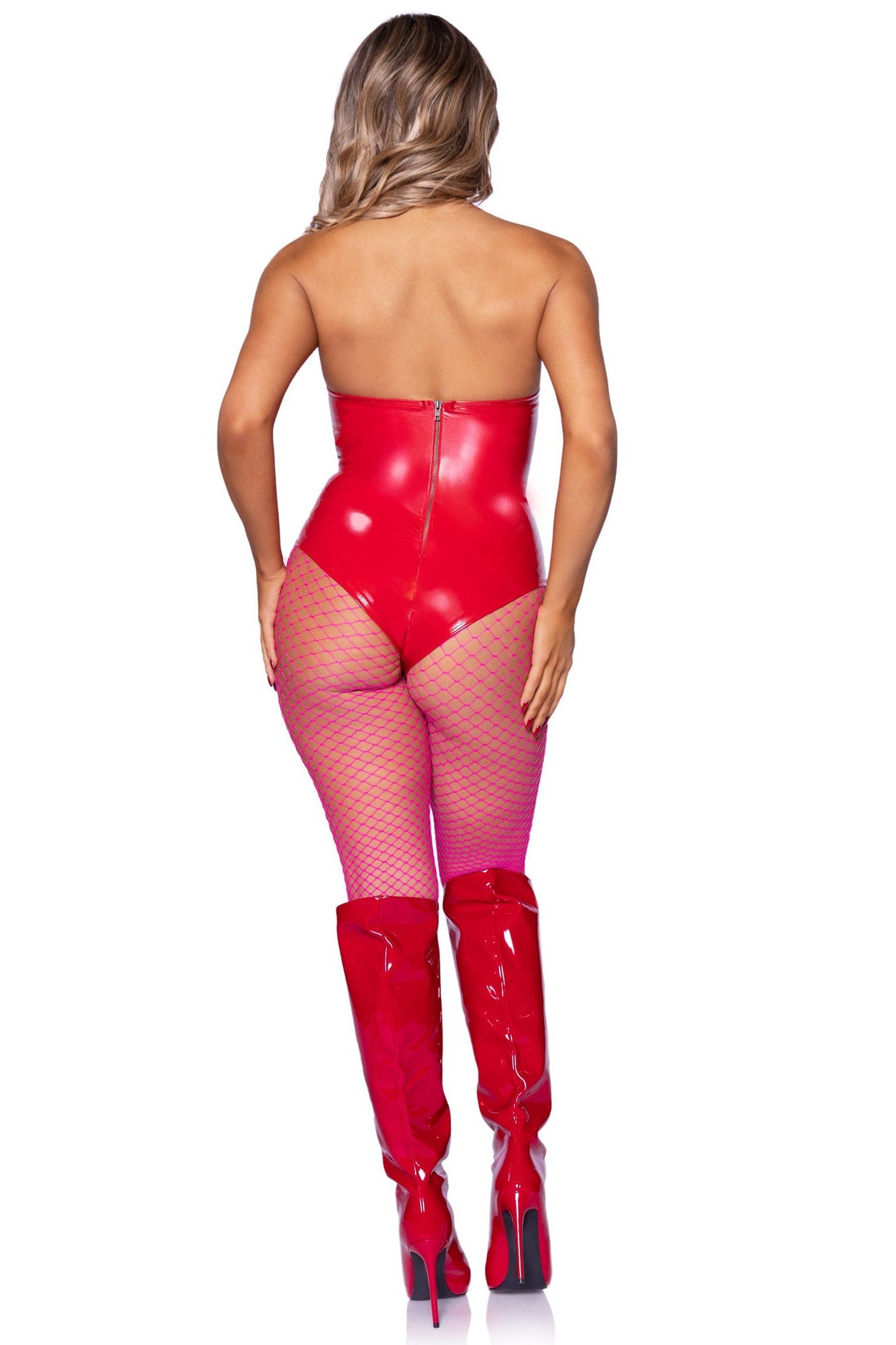 Fashionable Vinyl Boned Bodysuit for Stylish Wear
