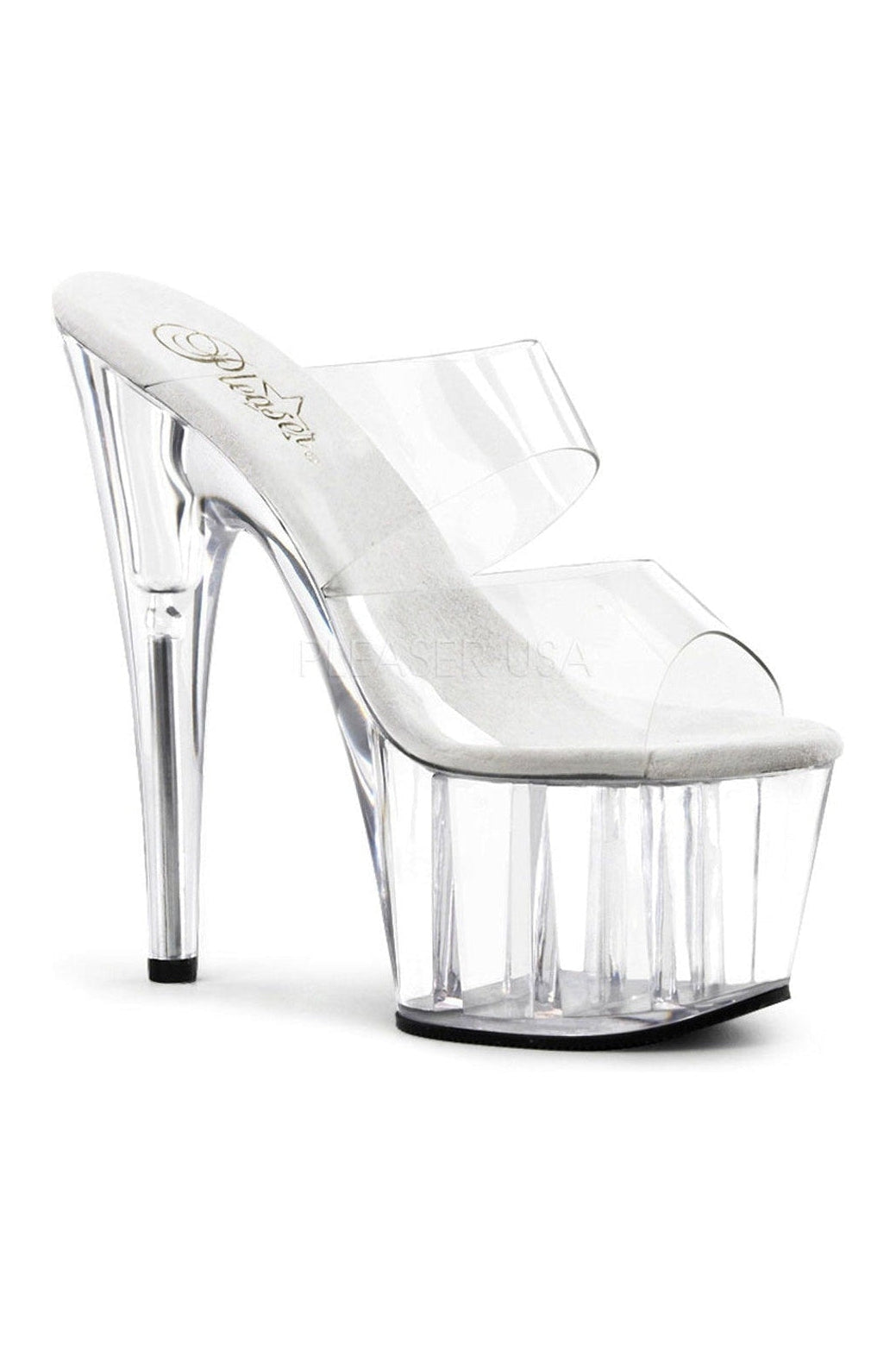 ADORE-702 Fashionable Clear Vinyl Platform Slide Sandals