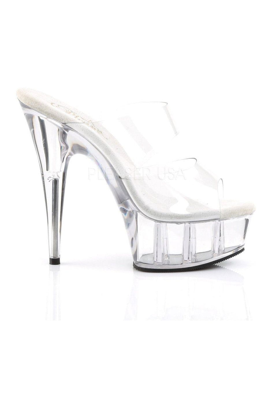 Clear Vinyl DELIGHT - 602 Platform Slide with Stiletto Heel