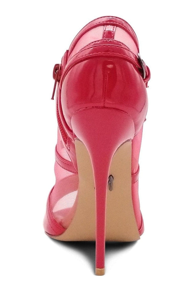 Stylish Mesh Open Toe Buckle Stiletto Bootie for Fashionistas