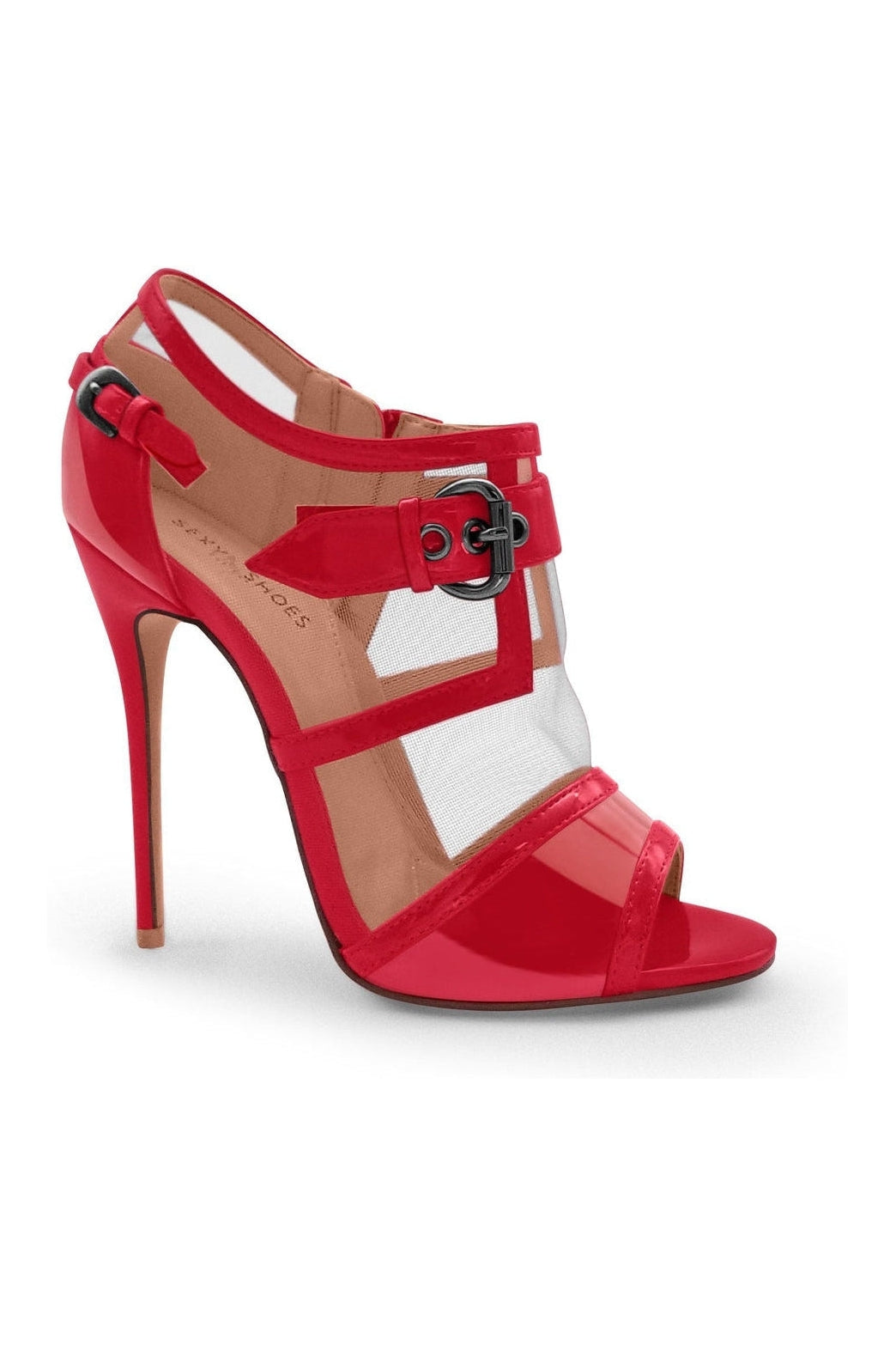 Stylish Mesh Open Toe Buckle Stiletto Bootie for Fashionistas