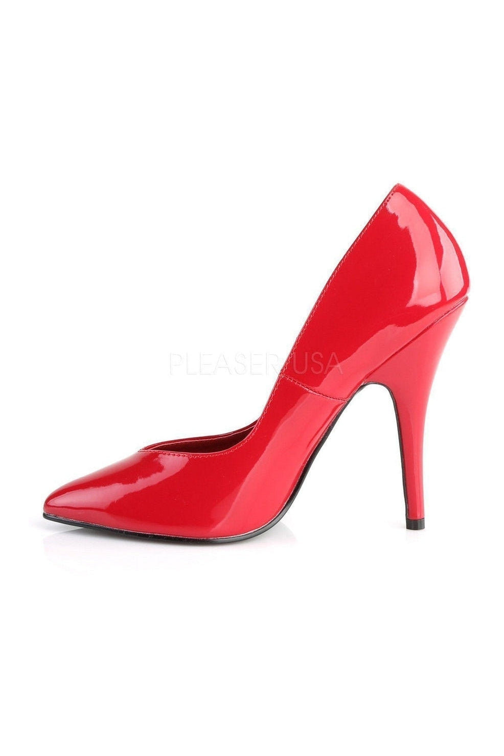 Red Patent SEDUCE-420V Classic Kitten Heel Pointed Toe Pumps
