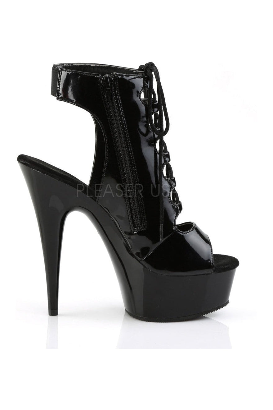 Black Patent DELIGHT-600-20 Platform Boot with Stylish Design
