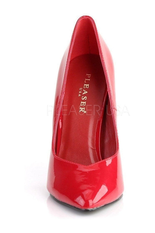 Red Patent SEDUCE-420V Classic Kitten Heel Pointed Toe Pumps